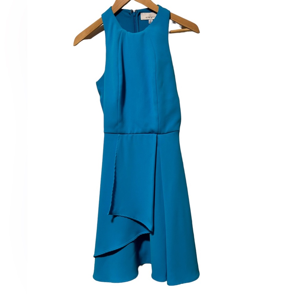 ADELYN RAE Bright Blue Stunning High Neck Layered Formal Mini Dress-Size XS